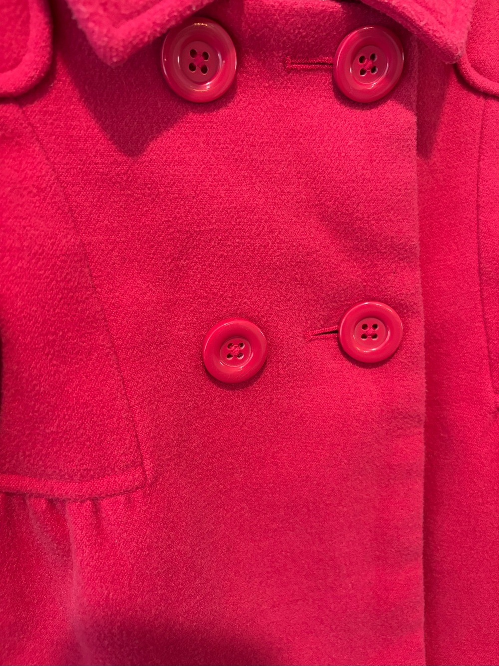 GAP Girls Bright Red Double-Breasted Peacoat - Picture 3 of 4
